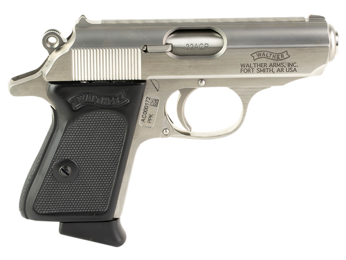 Walther Arms 4796020 PPK  32 ACP 6+1 3.30" Stainless Steel Barrel, Stainless Serrated Steel Slide, Stainless Steel Frame w/Beavertail Textured, Polymer Grip