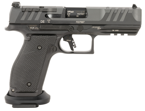 Walther Arms 2897008 PDP Pro Full Size Frame 9mm Luger 20+1 4.50" Black Steel Barrel, Black Optic Ready/Serrated Steel Slide, Black Steel Frame w/Picatinny Rail, Textured Polymer Grip