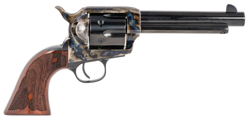 Taylors & Company 555130 Gambler  45 Colt (LC) Caliber with 5.50" Blued Finish Barrel, 6rd Capacity Blued Finish Cylinder, Color Case Hardened Finish Steel Frame & Checkered Walnut Grip