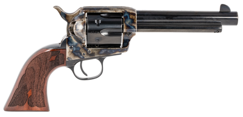 Taylors & Company 555130 Gambler  45 Colt (LC) Caliber with 5.50" Blued Finish Barrel, 6rd Capacity Blued Finish Cylinder, Color Case Hardened Finish Steel Frame & Checkered Walnut Grip