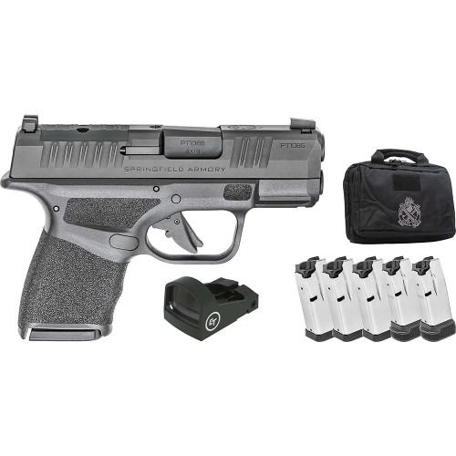 Springfield Gear Up 2025 Hellcat Optic Ready Micro Compact 9mm Luger 11(1)&13(4)rd Magazines 3" Barrel Black Bag CT-1500