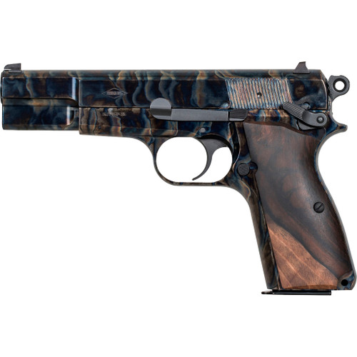 MAC Inglis GP-35 Pistol 9mm 4.7 in. Case Hardened Walnut Grip 15 rd.