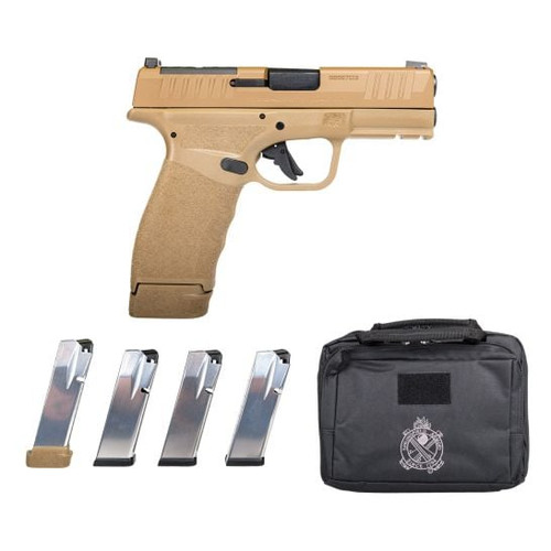 dSPRINGFIELD ARMORY HELLCAT PRO COMPACT OSP PSTL 3.7" FDE GEAR UP PKG 2-15RD,1-17RD