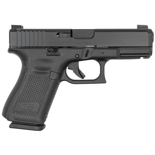 Glock 19M Gen 5 Handgun 9mm Luger 15/rd Magazines (3) 4.02" Barrel Black Night Sights 5.5lb Trigger Extended Slide Stop Extended Magazine Catch USA