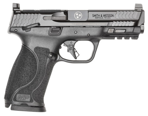 dSMITH & WESSON M&P 9 M2.0 9MM 4.25" M.S. O.R. 2-17RD BLK TN LOGO ENGRAVED