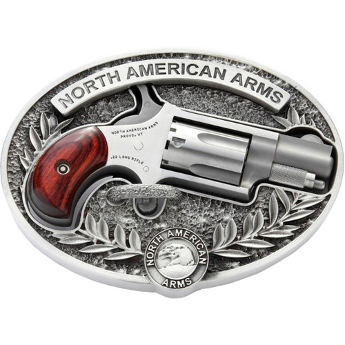 NAA 50th Anniversary Revolver w/Buckle 22 LR Stainless w/Gold Inlay 1.13 in. 5 rd