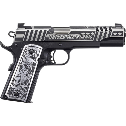 Auto-Ordnance United We Stand Custom 1911 Pistol 45 ACP 5 in. Black and Silver 7 rd. Night Sights