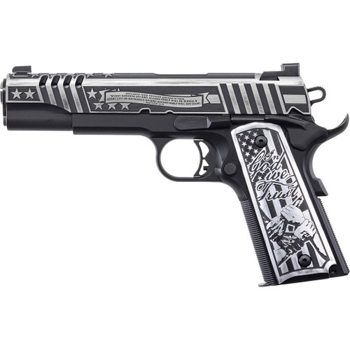 Auto-Ordnance United We Stand Custom 1911 Pistol 45 ACP 5 in. Black and Silver 7 rd. Night Sights