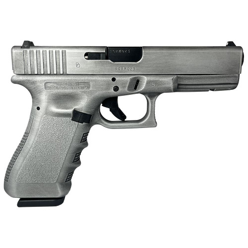 Glock 17 Gen 3 Custom "Crushed Distressed Silver" Handgun 9mm Luger 17/rd Magazines (2) 4.49" Barrel USA