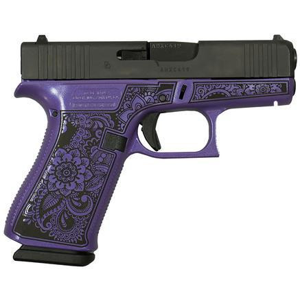 Glock 43X "Mandala" Purple Pearl Frame Handgun 9mm Luger 10rd Magazines(2) 3.4" Barrel Accessory Rail USA Made