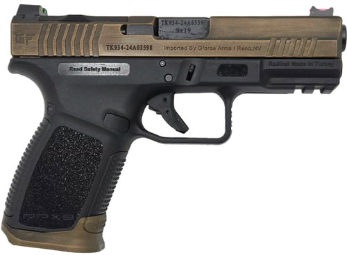 G-Force Arms RPX9 Exodus Pistol 9mm 4 in. Bronze w/ window cuts BLK Frame 15 rd