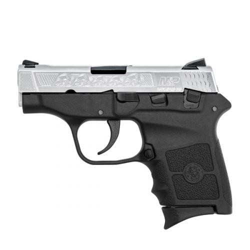 Smith & Wesson M&P Bodyguard 380 Engraved Handgun 380 ACP 6rd Magazine 2.75" Barrel Silver Slide with Black Frame USED
