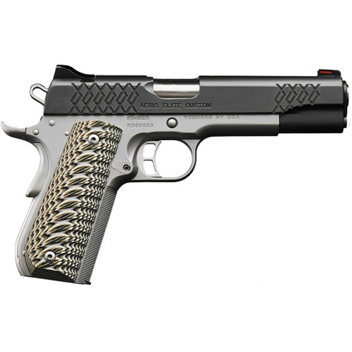 Kimber Aegis Elite Custom Pistol 45 ACP 5 in. Satin Silver Black G10 Grip 8 rd.