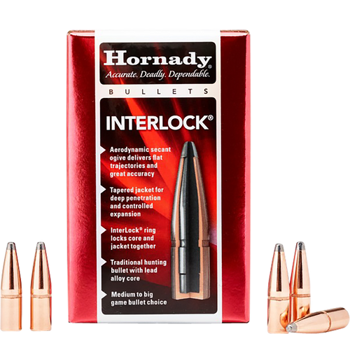 Hornady 3070 InterLock  30 Cal .308 180 gr Spire Point 100 Per Box/ 15 Case