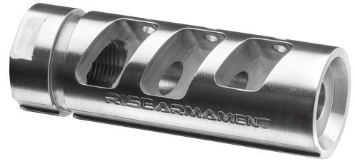 Rise Armament RA701223SLVR RA-701 Compensator Silver 416R Stainless Steel with 1/2"-28 tpi Threads & 2.50" OAL for 5.56x45mm NATO AR-Platform