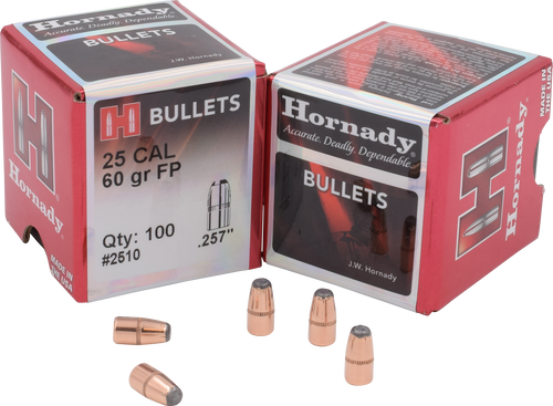 Hornady 2510 Traditional Varmint 25 Cal .257 60 gr Flat Point 100 Per Box/ 40 Case