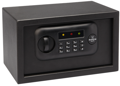 Bulldog BD1050 Digital Pistol Vault Standard Keypad/Key Entry Black Powder Coat Steel Holds 1 Handgun