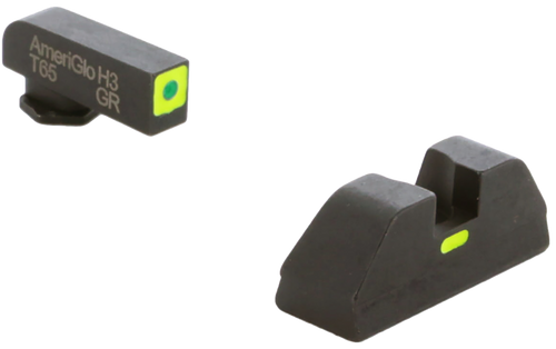 AmeriGlo GL605 CAP Sight Set for Glock  Green Tritium LumiGreen Outline Front Sight-LumiGreen Bar Rear Sight