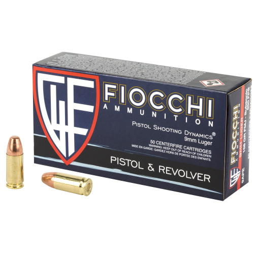 Fiocchi 9mm Ammo 158gr FMJ Ammunition - 50 Rounds