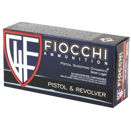 Fiocchi 9mm Ammo 158gr FMJ Ammunition - 50 Rounds