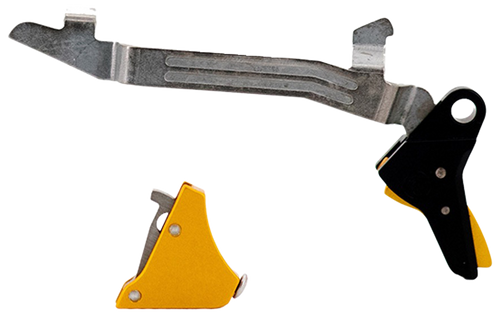 Timney Triggers ALPHAGLOCK5 Alpha Competition 9mm Luger/40 S&W/22 LR, Gold Straight Trigger, Compatible w/Glock Gen5 & Glock 44