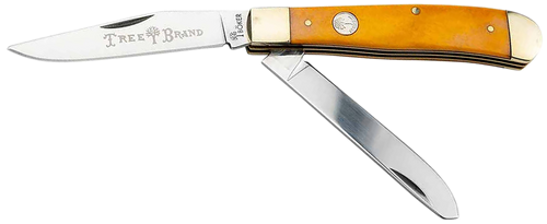 Boker 110835 Trapper Traditional Clip Point/Spey Plain D2 Steel Blade Smooth Yellow Bone Handle