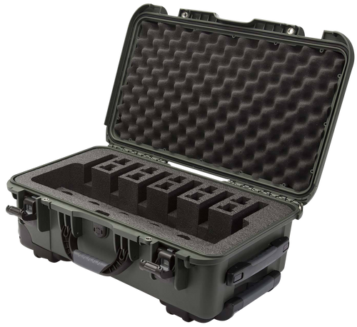 Nanuk 9356UP6 935 6 Up Pistol Case Olive Polymer w/ Closed-Cell Foam Padding 22" L x 14" W x 9" H Interior Dimensions