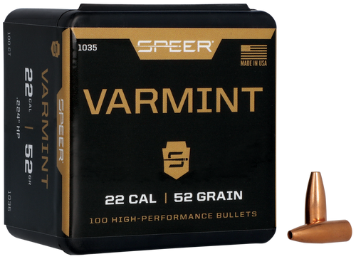 Speer 1035 Varmint  22Cal 52gr Hollow Point 100 Per Box/5 Case