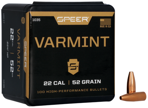 Speer 1035 Varmint  22Cal 52gr Hollow Point 100 Per Box/5 Case