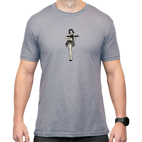 Magpul MAG1117-041-L Hula Girl CVC  Stone Gray Heather Cotton/Polyester Short Sleeve Large