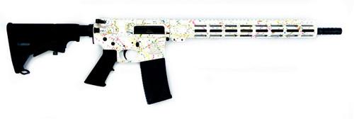 GLFA AR15 Rifle - White (Saved By The Splatter) | .223 Wylde | 16" Heavy Barrel | 15.25" M-LOK Handguard