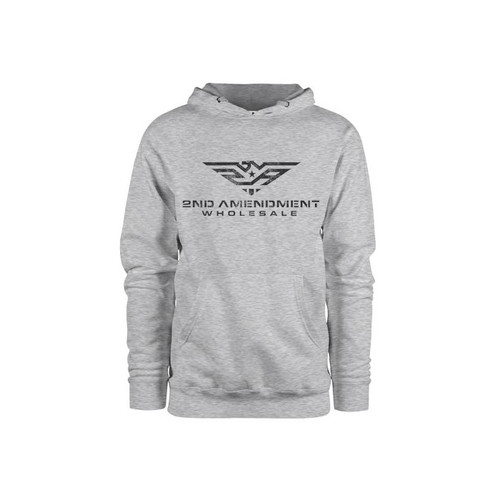 Distressed 2AW Logo Pullover Hoodie-2XL-Grey Heather