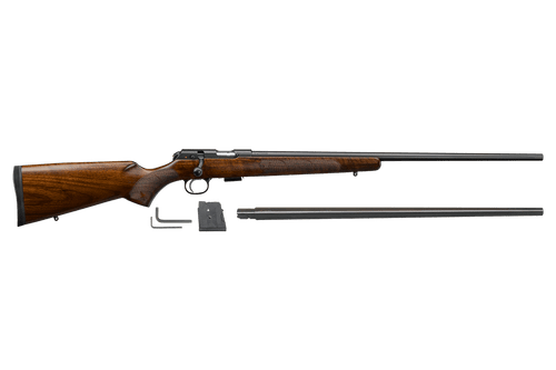 CZ 457 American Combo Bolt Rifle - Walnut | .22LR/.17HMR | 24.8" Barrel | 5rd | Suppressor-Ready 1/2x28