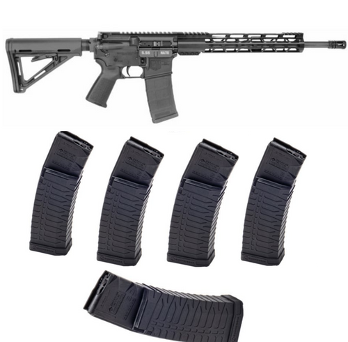 Diamondback DB15 AR Rifle - Black | 5.56NATO | 16" Barrel | 12" M-LOK Rail | A2 Grip | A2 Flash Hider & 5 ATI Schmeisser S60 Magazine - Black | .223/5.56 | 60rd | Gen 2 Military/LEO Edition