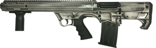 Black Aces Pro Series Left Hand Bullpup Pump Shotgun - Distressed White | 12ga | 18.5" Barrel | Barrel Shroud