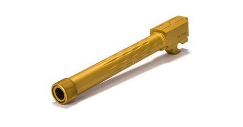 Faxon Firearms Match Series Sig P320 Fullsize Flame Fluted Barrel 416R - Threaded | TiN (Gold) PVD