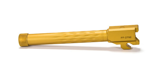 Faxon Firearms Match Series Sig P320 Fullsize Flame Fluted Barrel 416R - Threaded | TiN (Gold) PVD