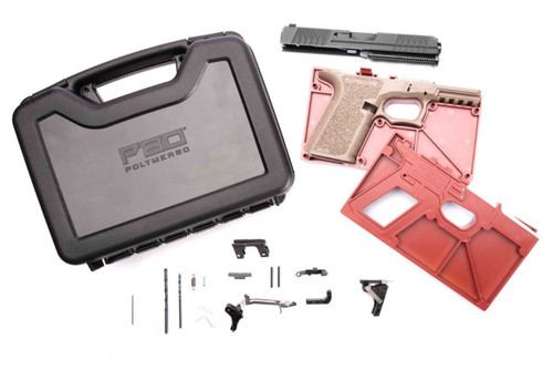 Polymer 80 PF940C Complete 80% Frame Kit With Assembled Slide & Case - FDE | 15rd