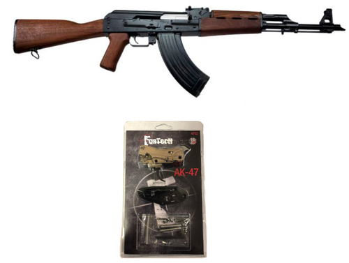Zastava ZPAPM70 AK-47 Rifle BULDGED TRUNNION 1.5MM RECEIVER - Walnut | 7.62x39 | 16.3" Chrome Lined Barrel Bundled  w/ 1 Fostech Echo AK Drop In Trigger For AK-47