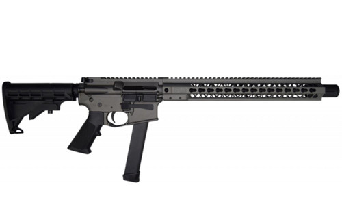 Brigade MFG BM-9 Forged Aluminum AR Rifle - Tungsten | 9mm | 16" Barrel | 15" U-LOC Rail | Faux Can | Accepts Glock Mags