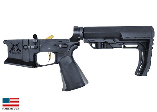 KE Arms KE-15 Billet Flared Magwell Complete AR15 Lower - Black | MFT Buttstock | Xtech Grip | SLT-1 Trigger | Ambi Selector & Mag Release