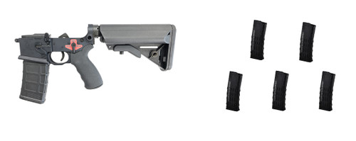 BUNDLE - Franklin Armory BFSIII Equipped LIBERTAS Complete AR15 Lower w/ KCI AR-15 Mag - Black | 5- 30rd Mags