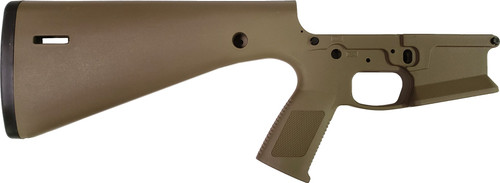 KE Arms KP-15 Polymer Stripped AR15 Lower Receiver - FDE | Integral Buttstock & Pistol Grip