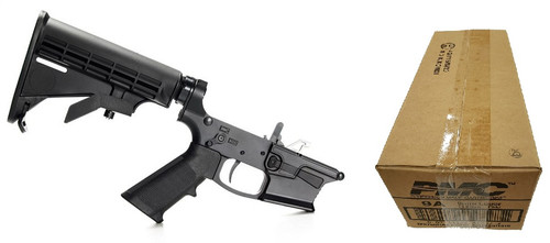 KE Arms KE-9 Billet Complete Glock 9mm Lower - Black | M4 Buttstock | SLT Trigger | Ambi Selector Bundled w/ One  PMC Bronze 9mm Luger Handgun Ammo - 115 Grain | FMJ | 1 Case (20 boxes)