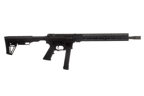 Alien Armory Tactical Forged Aluminum AAT-9 Rifle - Black | 9mm | 16" Barrel | 14" M-LOK Handguard | Pineapple Flash Hider | Accepts Glock Mags