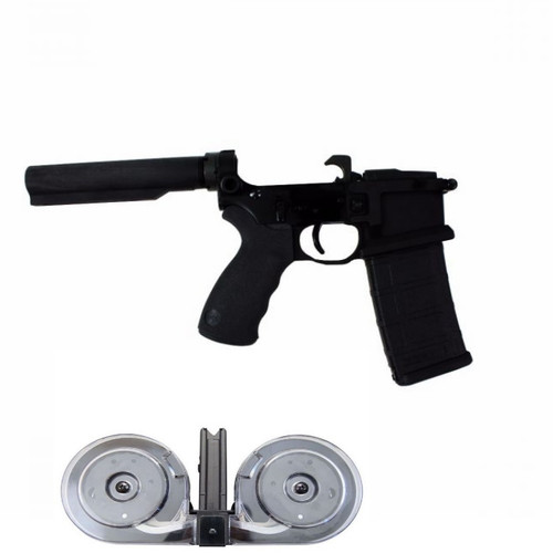 Franklin Armory BFSIII Equipped LIBERTAS BLR Complete AR15 Lower Receiver - Black | Installed BSFIII Trigger | Carbine Length Buffer Tube & RWB AR-15 .223/5.56 Dual Drum Magazine - Black | 100rd | Gen 2 | Reinforced Feed Lips Bundle