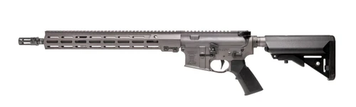 Geissele Super Duty AR Rifle - Gray | 5.56NATO | 16" Barrel | 15” Super Modular MK16 M-LOK Rail | SSA-E X Trigger w/ Lightning Bow |  Nanocoated Surefire Closed-Tine Warcomp