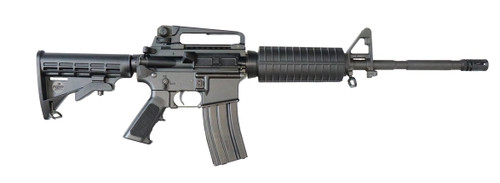 Bushmaster M4 Patrolman AR15 Rifle - Black | 5.56NATO | 16" Barrel | A2  Handguard w/ Detachable Carry Handle | A2 Flash Hider | M4 Collapsible Stock | BFS III Trigger Equipped