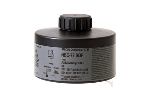 CBRN Gas Mask Filter NBC-77 SOF 40mm Thread - 20 Year Shelf Life | Fits CM-6M & CM-7M Gas Mask