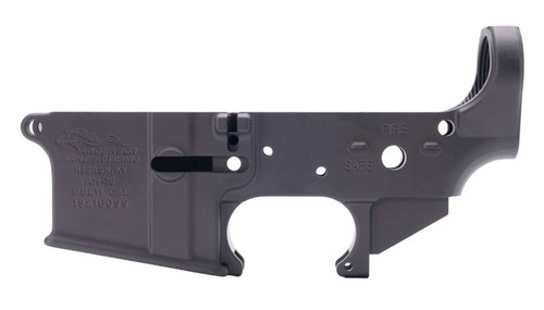 Anderson AM-15 Forged Stripped AR15 Lower Receiver - Black | Flag & "These Colors Never Run" Slogan